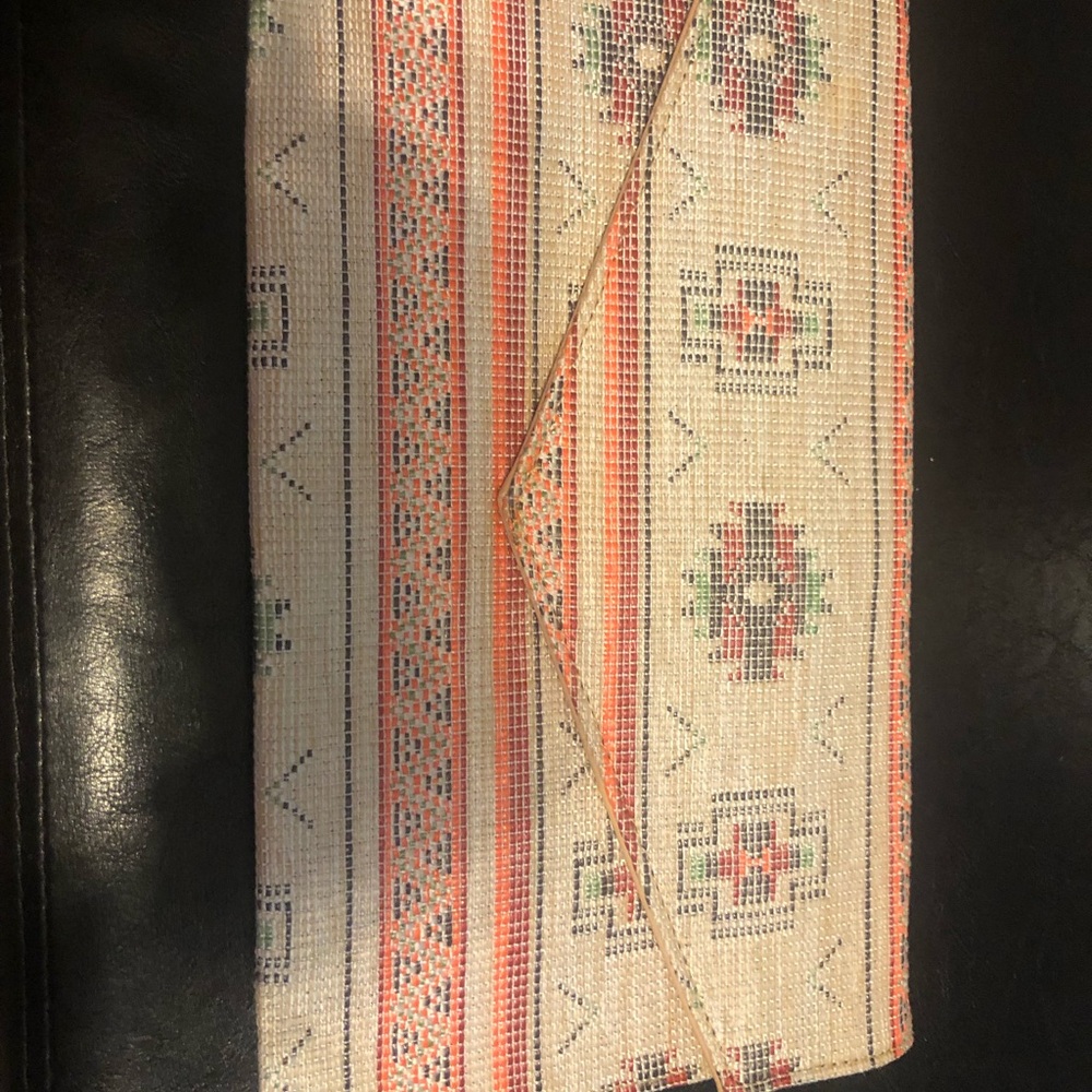 Textured aztec clutch